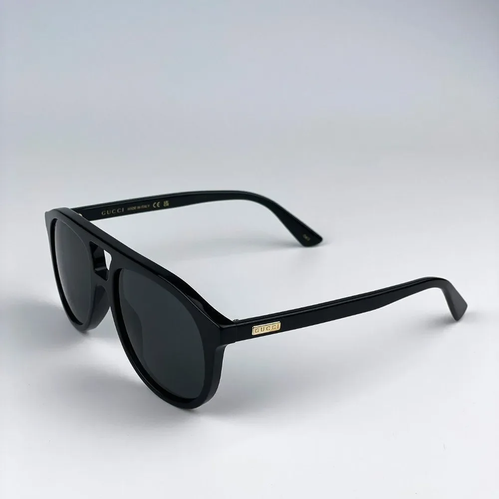 Gucci GG1320S 004 Sunglasses Black Grey Pilot Unisex